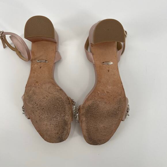 Badgley Mischka Blush Clara Block Heels Size 7 - Picture 7 of 13